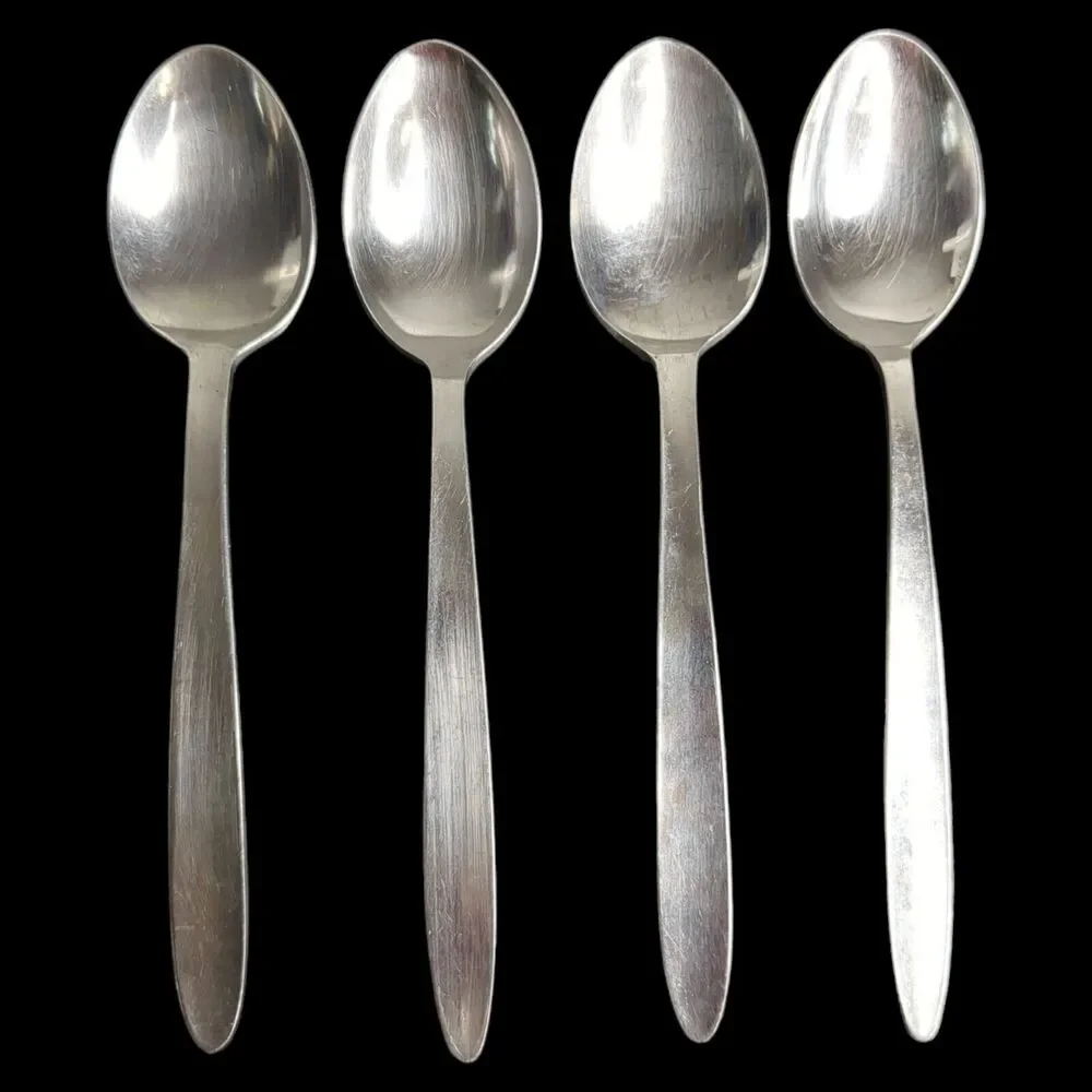 Lot of 4 Teaspoon Englishtown ENS2 Stainless Glossy Flatware 6 1/4